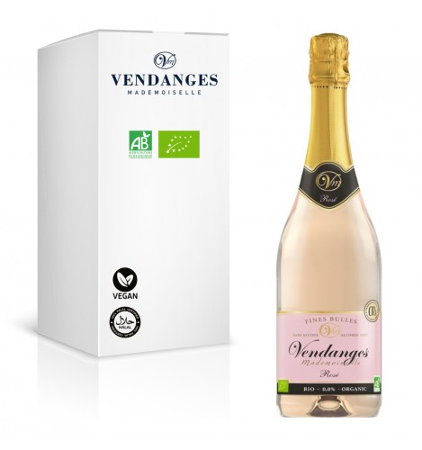 Vendanges Mademoiselle Rosé Sparkling 0,75L (BIO) - Růžové šumivé víno 0,0% alk.