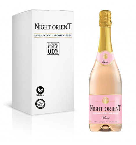 Night Orient Rosé Sparkling 0,75L - Nealkoholické růžové šumivé víno (prosecco) 0,0% alk.